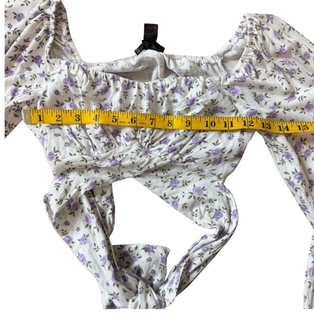 Streetwear Society Floral Long Sleeve Crop Top – Style # 02-1289 – Size M - Picture 6 of 9